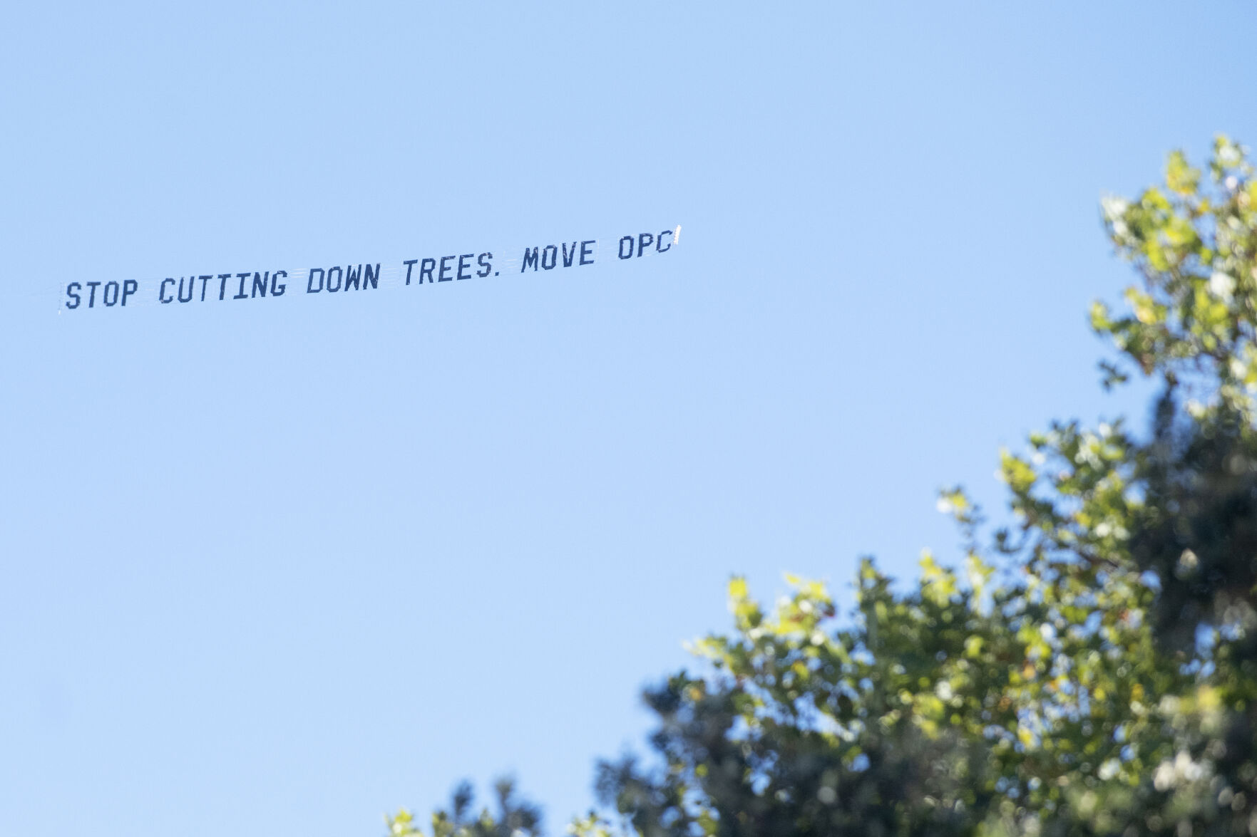 OPC protest banner